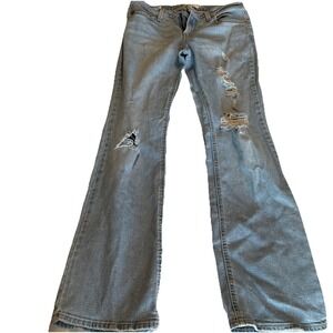 Levi's Superlow Boot Jeans W29 L32 Distressed Light Wash Low Rise